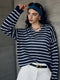 Old Money Breton Knit Top – Japanese Washi Cotton Blend Round/V-Neck Lightweight Sweater