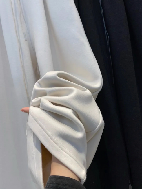 Women’s Acetate Wool Wide-Leg Pants | Fleece-Lined Loose Fit Woolen Trousers for Winter