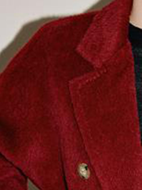 Christmas Edition Peruvian Suri Alpaca Wool Coat for Women | Mid-Length Winter Alpaca Blend Overcoat