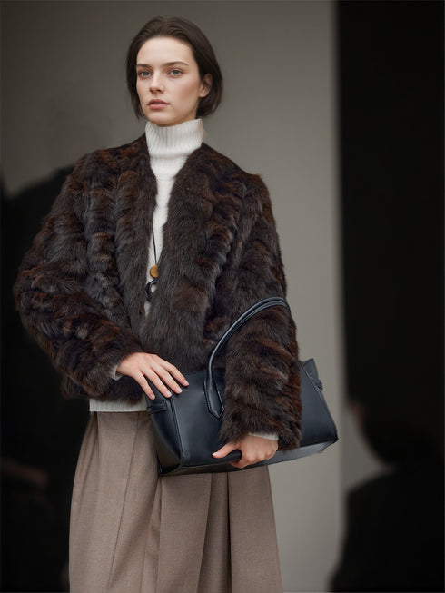 Women’s Short Mink Fur Coat | Elegant Winter Jacket Inspired by Haining Fashion
