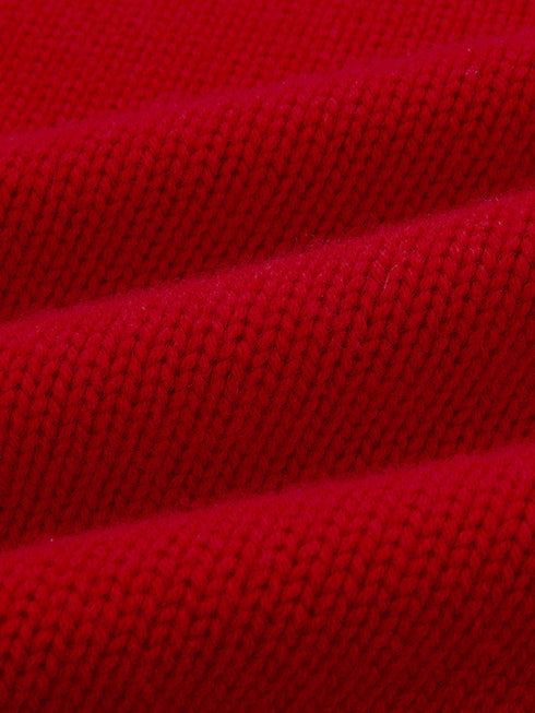 Soft 100% Cashmere Turtleneck Sweater – Vintage Rib-Knit, Thick & Warm in Festive Red-Green Palette