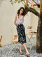 Mulberry Silk Satin Midi Skirt – Retro A-Line High-Waisted Design