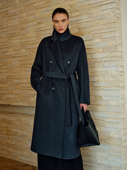 100% Pure Cashmere Double-Faced Coat for Women – Luxury Minimalist Overcoat “Silent Elegance Collection”, Available in Five Colors
