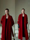 High-End Vintage Christmas Burgundy Double-Faced Wool Coat for Women | Loose Casual Elegant Wool Overcoat