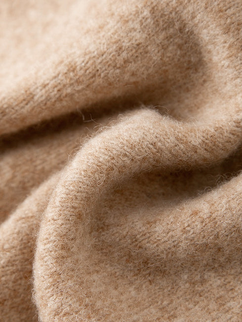 Golden Serpent Collection Wool Bouclé Knit V-Neck Vest – Loose Fit Winter Sweater Tank