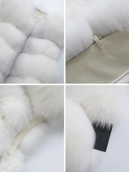 Women’s Short Fox Fur Vest | Chic Fall Winter Sleeveless Jacket by Sagafurs-Inspired Design