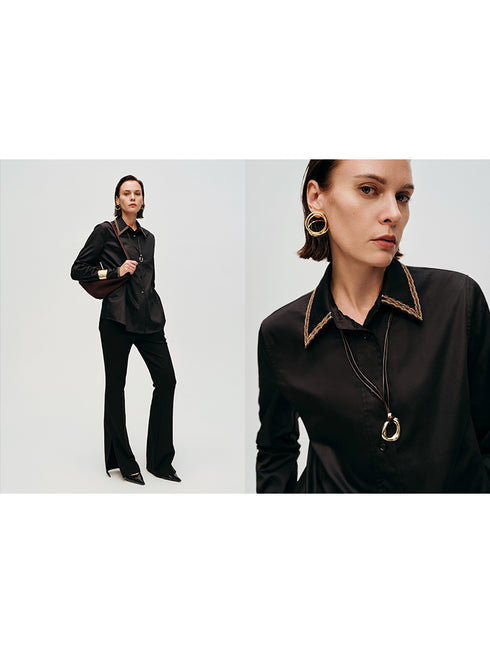 Original Nomad Series – Custom High-Density Stretch Satin Multi-Pattern Embroidered Versatile Shirt