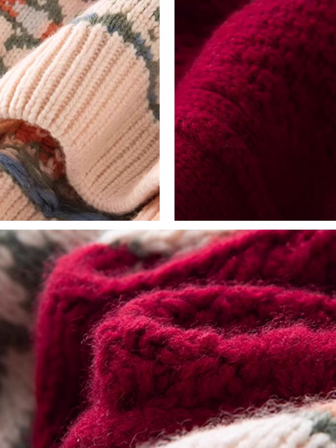 Fair Isle Wool-Cashmere Christmas & New Year Sweater for Women – New Autumn Winter Knit Top