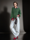 Women’s Wool Cashmere V-Neck Ribbed Knit Sweater | Soft Brushed Pullover with Relaxed Fit