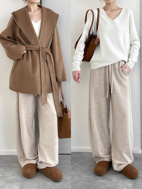 Thick Fleece-Lined Lounge Pants for Women | Soft Draped Plush Sweatpants with Warm and Skin-Friendly Fabric