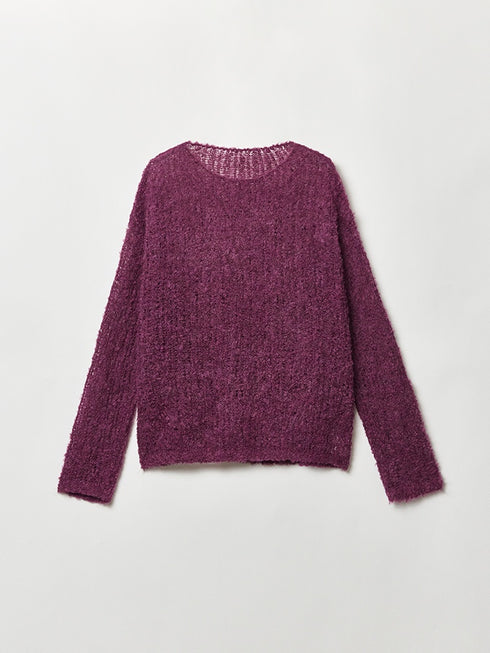 Soft Fufu Marshmallow Alpaca Knit – Luxury Slim-Fit Boat-Neck Peruvian Wool