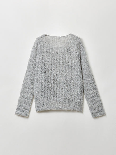 Soft Fufu Marshmallow Alpaca Knit – Luxury Slim-Fit Boat-Neck Peruvian Wool