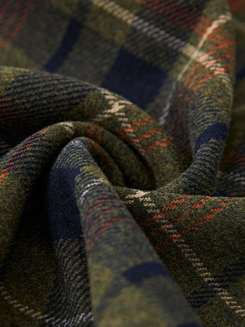 Women's Vintage Plaid Wide-Leg Pants – High-Waist Relaxed Fit Extended Casual Trousers with Elastic Waist