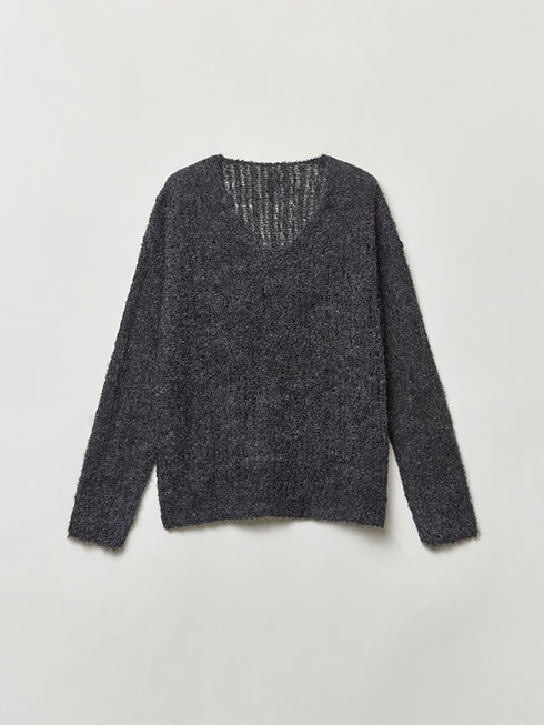Soft Fufu Marshmallow Alpaca Knit – Luxury Slim-Fit Boat-Neck Peruvian Wool
