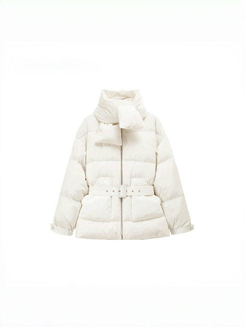White Duck Down Oversized Puffer Jacket | Women's Quilted Autumn/Winter Classic Loose Fit