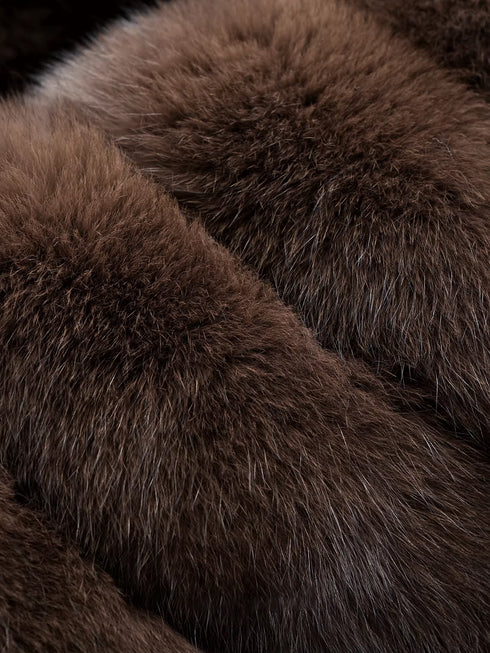 Women’s Fox Fur Vest | Mid-Length Slim Fit Winter Gilet Inspired by Finnish Saga Furs Style