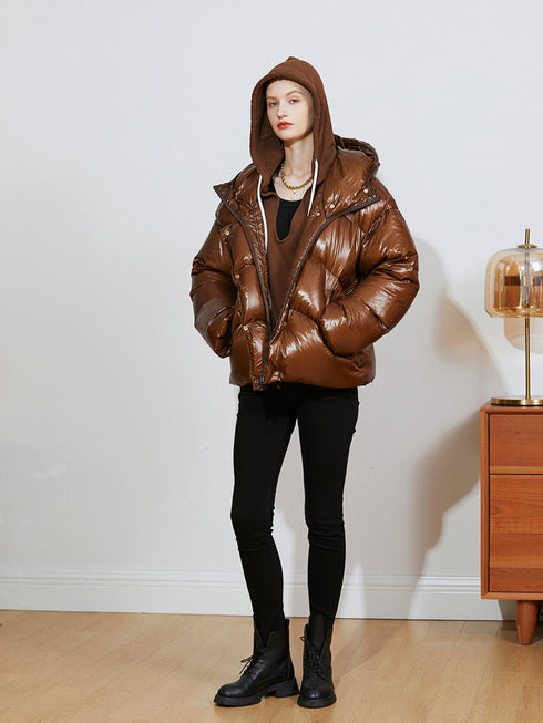 Double-Filled 90% White Duck Down Puffer Coat & Skirt Set – Thick Winter Outfit for Women