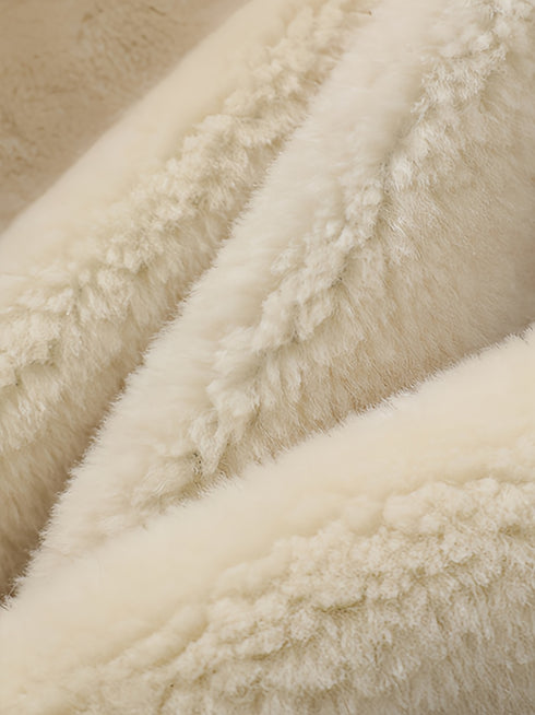 Reversible Moto Jacket for Women — Short Teddy Coat with New Zealand Sheepskin Shearling, Color-Block Suede & Premium PU Leather