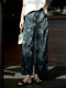 Golden Peony Jacquard Cocoon Pants in 22 Momme Gambiered Guangdong Silk