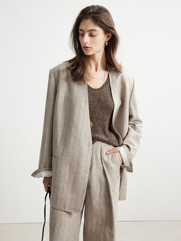 Old Money Mixed-Stripe Linen Blazer & Trousers – Sold Separately