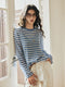 French Sheer Breton Knit Top – Lightweight Linen Lyocell Blend, Breathable & Relaxed Fit