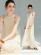 Couture Pleated Halter Neck Maxi Dress – Sleeveless Resort Vacation Dress