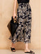 100%Mulberry Silk Floral Elastic Waist A Silk Over-the-Knee Mid-Length Skirt2025Spring and Summer