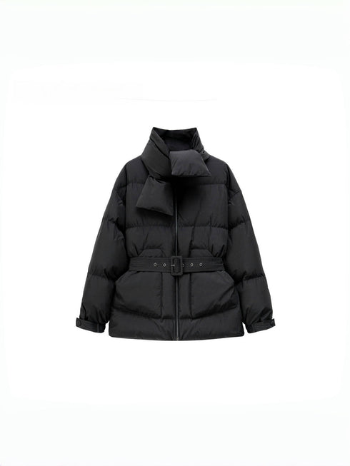 White Duck Down Oversized Puffer Jacket | Women's Quilted Autumn/Winter Classic Loose Fit