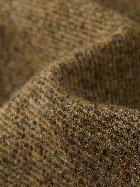 Women's Wool Tweed-Effect Coat with Sculptural Lapel and Asymmetric Front Closure – Structured Winter Overcoat