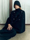 French Elegant Wool Cape Coat – New Winter Woolen Jacket with 3D Snowflake Beading