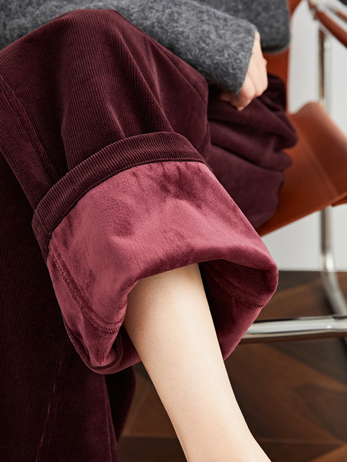 Women's Fleece-Lined Corduroy Wide-Leg Pants – Fall/Winter Tall Extended Scythe Trousers, Trending on INS