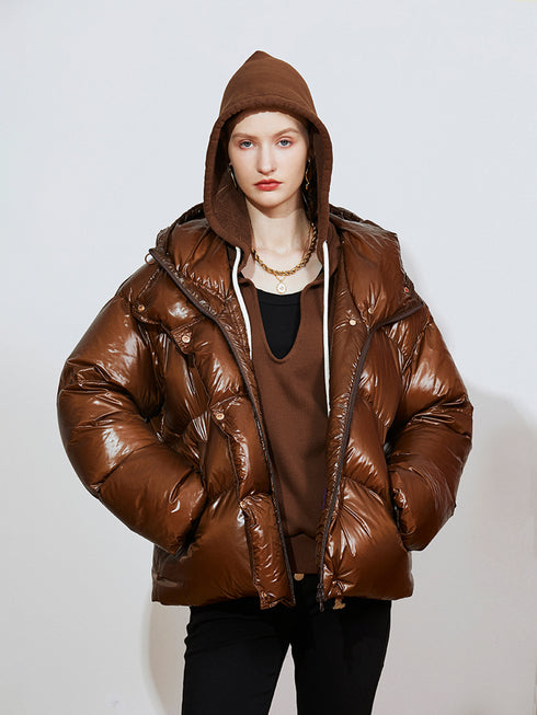 Double-Filled 90% White Duck Down Puffer Coat & Skirt Set – Thick Winter Outfit for Women