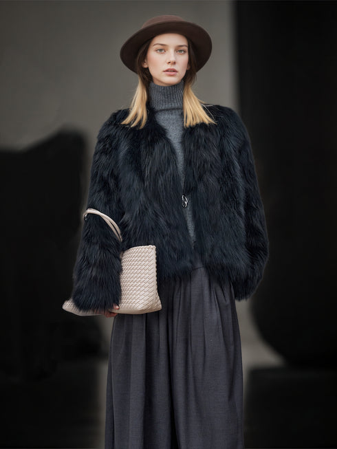 Women’s Fox Fur Jacket | Slim Fit Short Winter Coat Inspired by Finnish Design