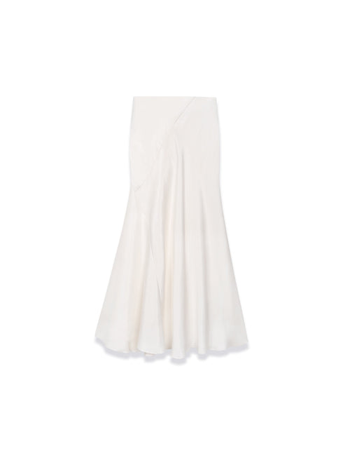Matte Velvet-Like Copper Ammonia Fish Tail Midi Skirt - Soft Washed Comfort for All-Day Wear