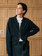 Women’s Heavyweight Australian Superfine Merino Double-Layer Knit Cardigan | Vintage Scallop Collar, Two-Way Zipper & Rolled Hem
