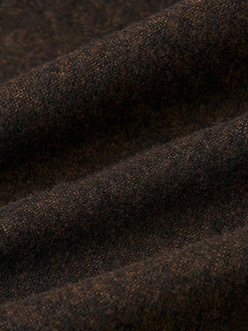 Hepburn-Style Heavy Wool Structured A-Line Midi Skirt for Women with Elastic Waist