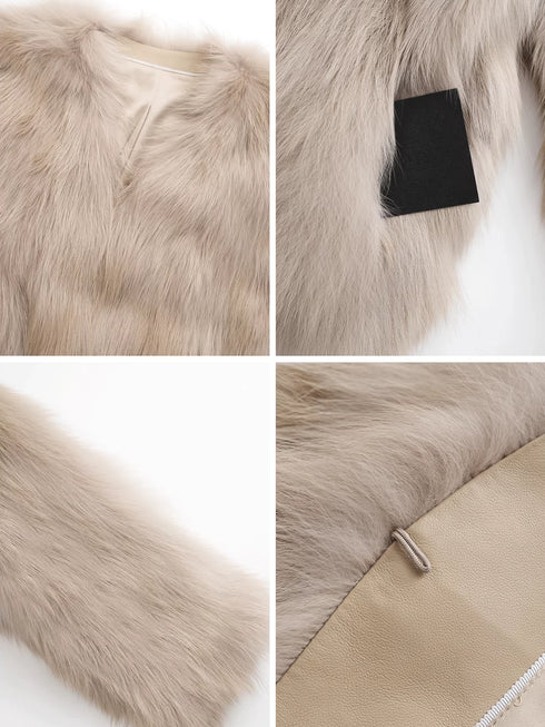 Women’s Fox Fur Jacket | Slim Fit Short Winter Coat Inspired by Finnish Design