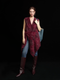 Heavyweight Brushed Knit Vintage Diamond-Pattern Sweater Vest for Women