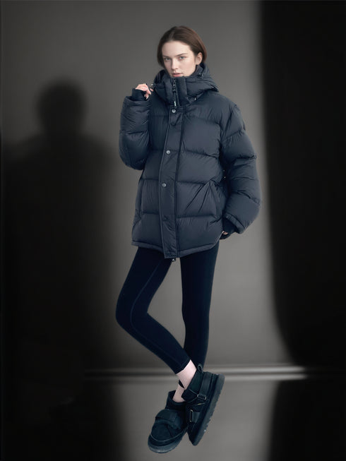 Couple’s 90% White Goose Down Puffer Jacket | 800 Fill Power Hooded Winter Coat with Water-Repellent & Anti-Stain Tech