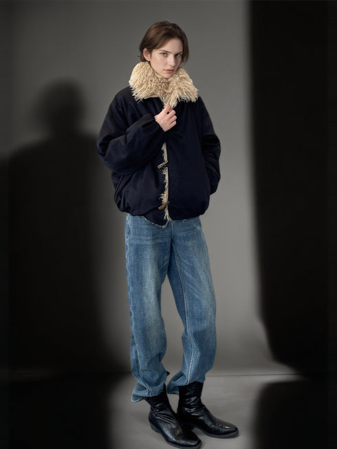 Women’s Plush Oversized Jacket with Large Lapel | Warm Fleece Lined Winter Coat