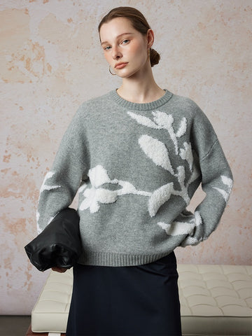 Designer Niche Wool Pullover | Loose-Fit Minimalist Sweater with Lazy Chic Style