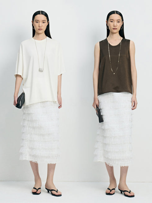 Limited-Edition Japanese Crafted Butterfly Tulle Top & Skirt Set - Ethereal Textured Luxury Ensemble