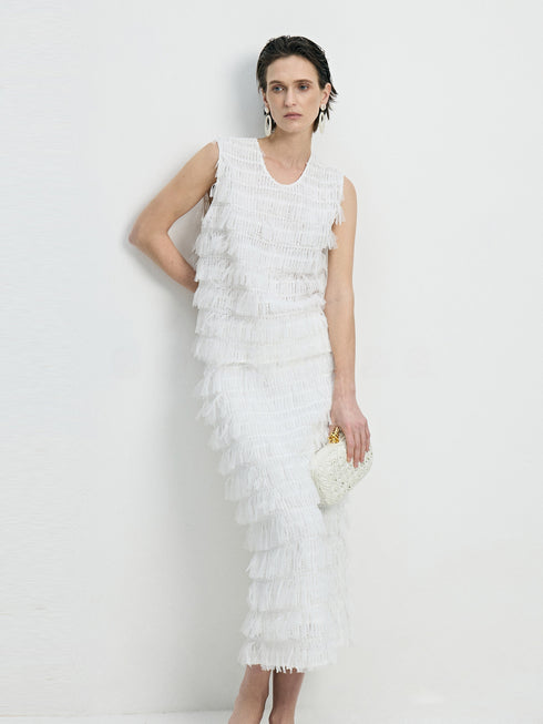 Limited-Edition Japanese Crafted Butterfly Tulle Top & Skirt Set - Ethereal Textured Luxury Ensemble
