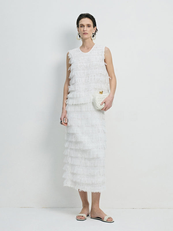 Limited-Edition Japanese Crafted Butterfly Tulle Top & Skirt Set - Ethereal Textured Luxury Ensemble