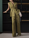 Sleeveless Tailored Vest & Wide-Leg Pants Set – Minimalist Summer Belted Two‑Piece Suit