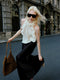 Luxury Cupro-Blend 3D Ruffle Halter Top – Sleeveless Couture Statement Blouse