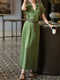 Luxury Cupro Utility Shirt Maxi Dress – Elegant Belted Workwear-Inspired Long Dress