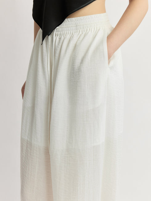 Tencel Linen Drawstring Balloon Jogger Pants – Relaxed Luxe Tapered Trousers