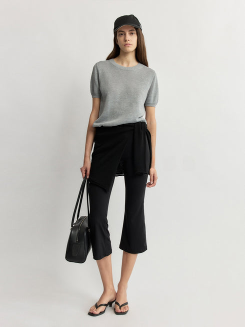 Textured Banana Linen Breathable Knit Tee - Relaxed Luxury Crewneck Summer Top