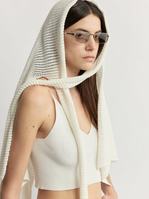 Custom Cool-Touch Linen Cotton Open-Knit Resort Shawl - Luxury Lightweight Vacation Wrap
